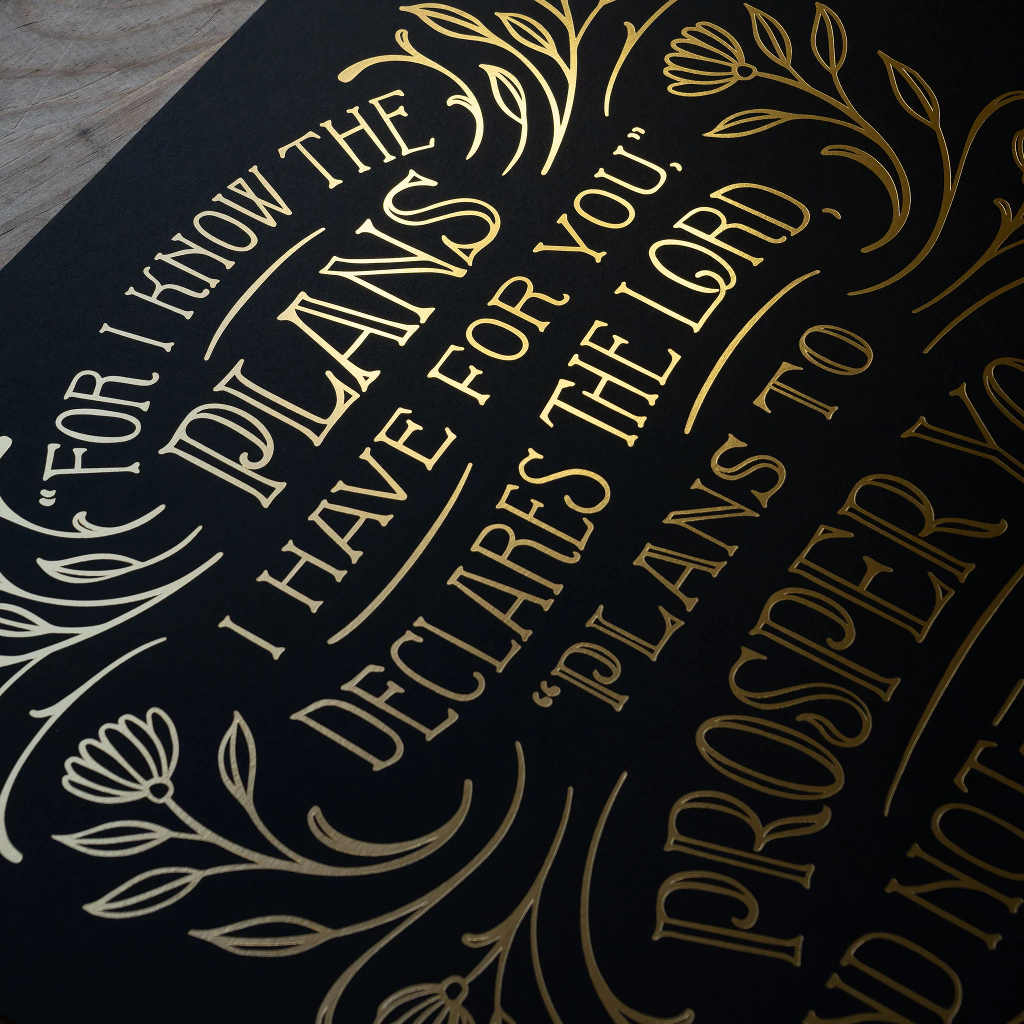 Hope and a Future (Jeremiah 29:11) - Gold/Black - Image 3