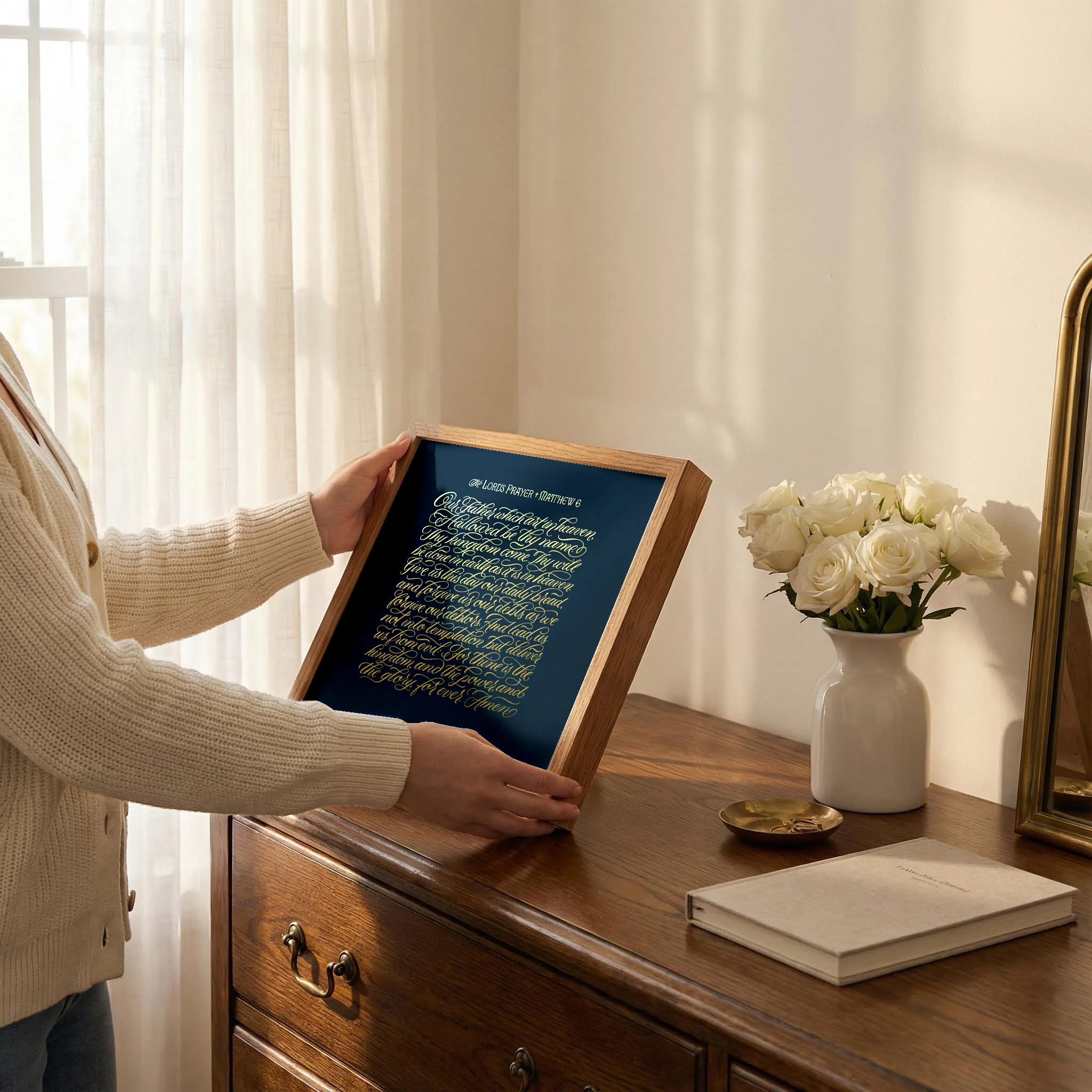 The Lord's Prayer - Gold on Blue - Image 6